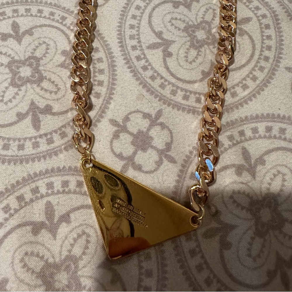 Authentic Repurposed Prada Triangle Necklace - Picture 4 of 4